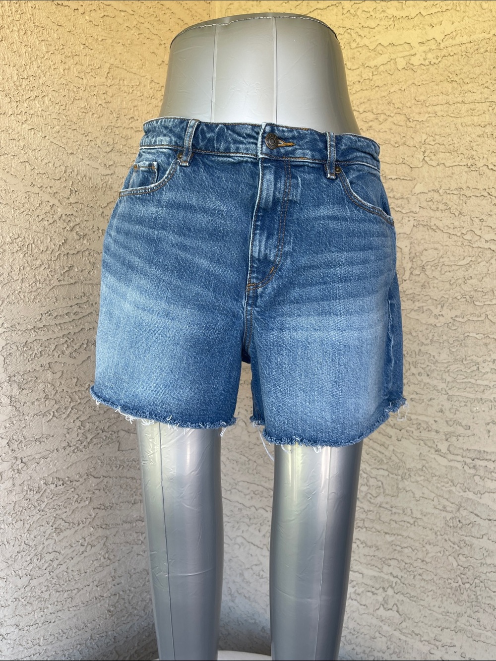 LOFT Blue Denim High-Rise Cutoff Shorts